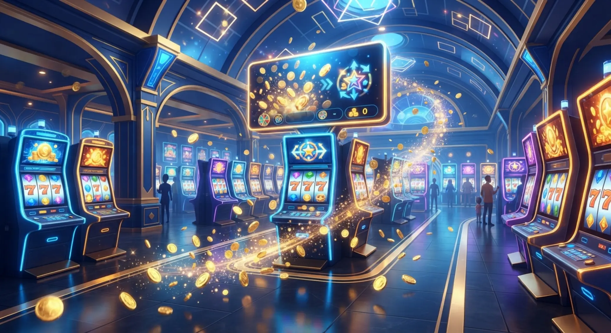 Stilizált online kaszinó lobby nyerőgépekkel