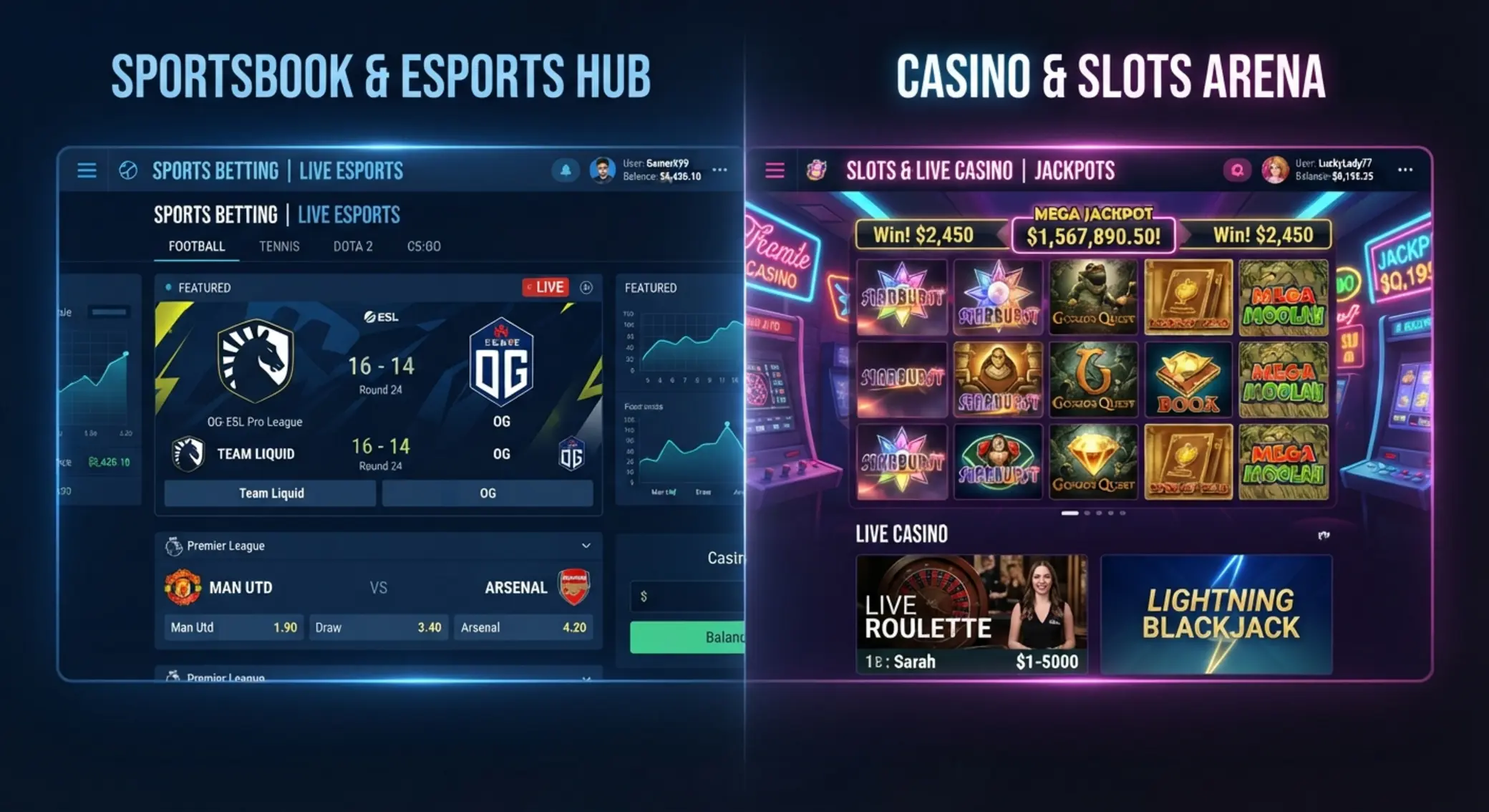 Játékfelhozatal GGbet és Neon54 esetén Sportfogadási és slot lobby összehasonlítás